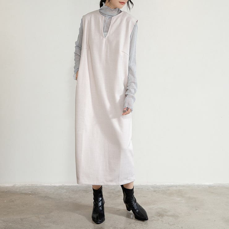 ジャンパスカート 2タイプネック 深Vネック キーネック | Doux Belle  | 詳細画像10 