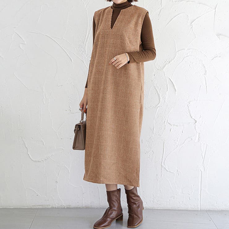 ジャンパスカート 2タイプネック 深Vネック キーネック | Doux Belle  | 詳細画像22 