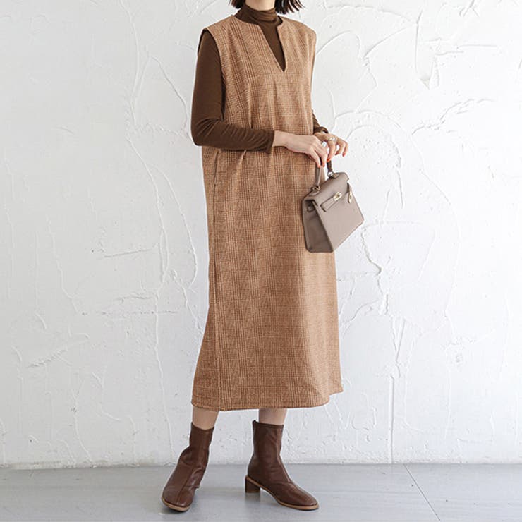 ジャンパスカート 2タイプネック 深Vネック キーネック | Doux Belle  | 詳細画像24 