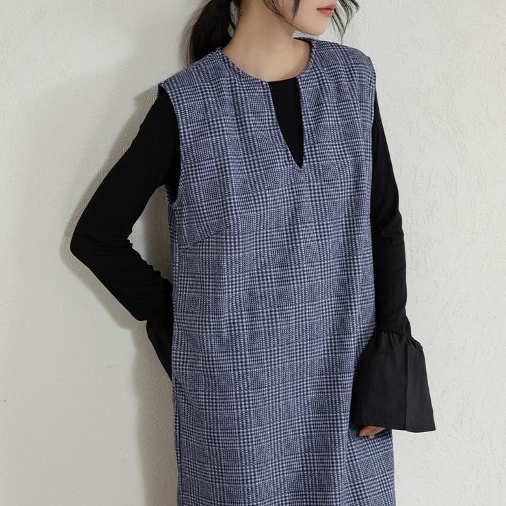 ジャンパスカート 2タイプネック 深Vネック キーネック | Doux Belle  | 詳細画像26 