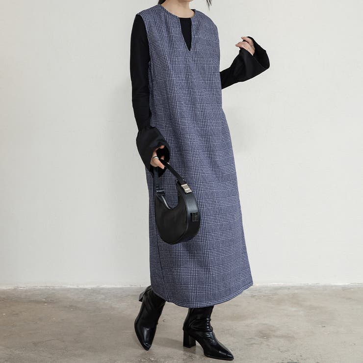 ジャンパスカート 2タイプネック 深Vネック キーネック | Doux Belle  | 詳細画像28 