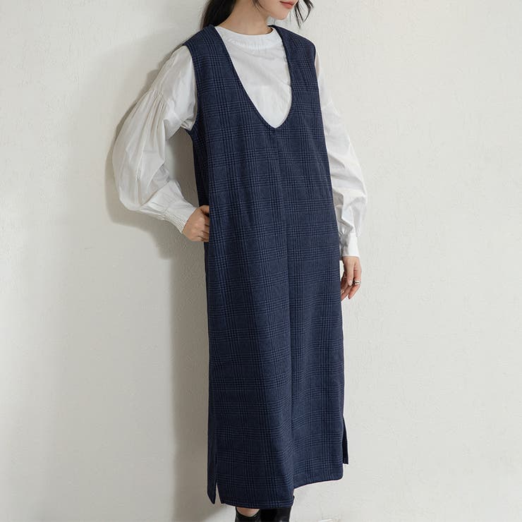 ジャンパスカート 2タイプネック 深Vネック キーネック | Doux Belle  | 詳細画像34 