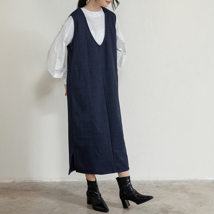 ジャンパスカート 2タイプネック 深Vネック キーネック | Doux Belle  | 詳細画像35 