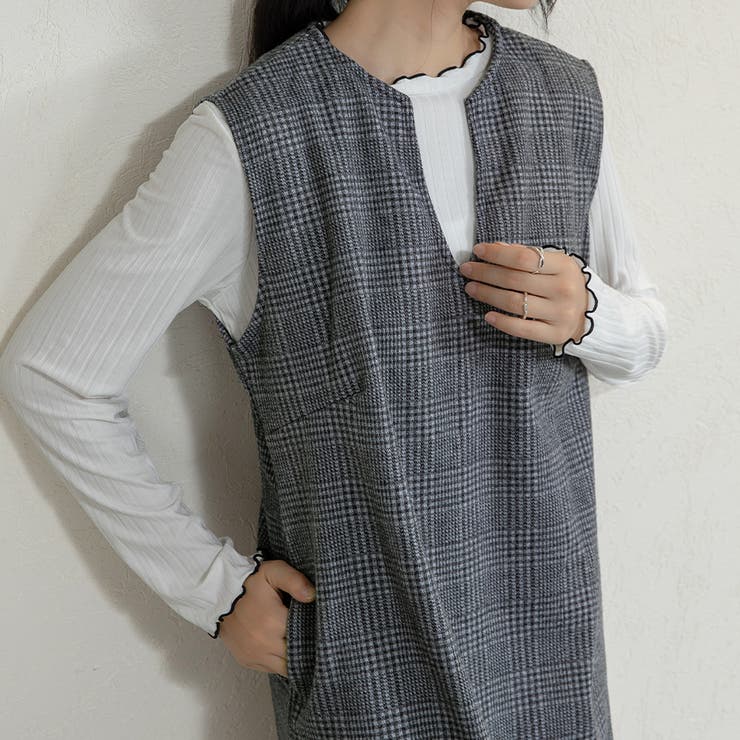 ジャンパスカート 2タイプネック 深Vネック キーネック | Doux Belle  | 詳細画像4 