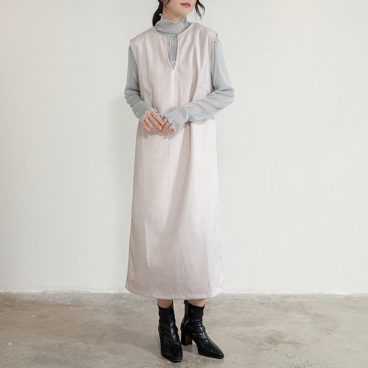 ジャンパスカート 2タイプネック 深Vネック キーネック | Doux Belle  | 詳細画像9 