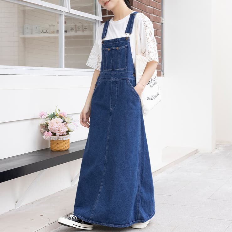 ブルー | デニムジャンパースカート | Doux Belle 