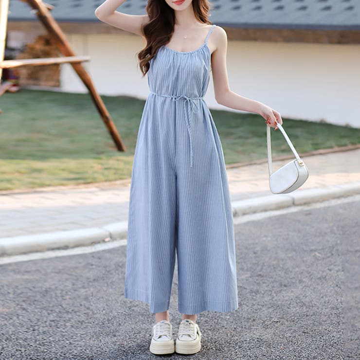 ライトブルー | ワイドパンツサロペット | Doux Belle 