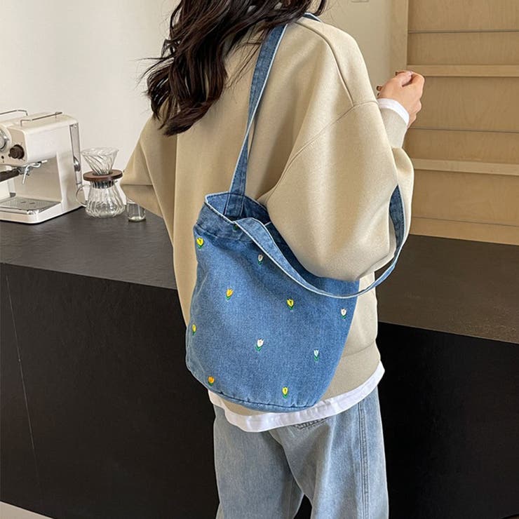 花柄デザインデニムトートバッグ | Doux Belle  | 詳細画像2 