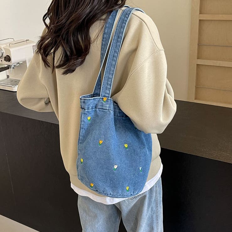 花柄デザインデニムトートバッグ | Doux Belle  | 詳細画像4 