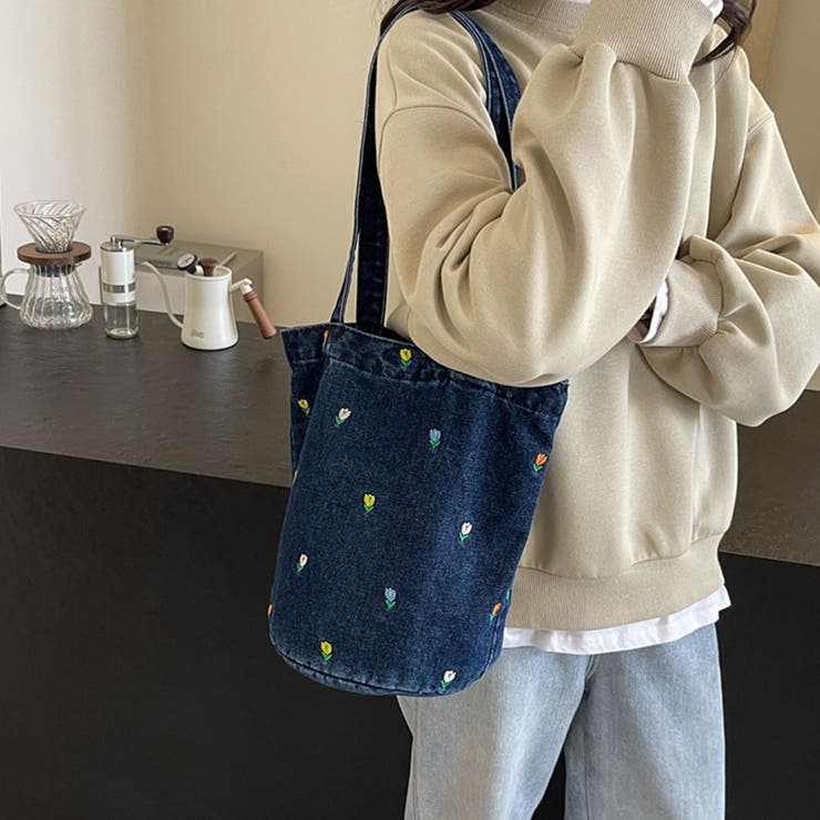 花柄デザインデニムトートバッグ | Doux Belle  | 詳細画像6 