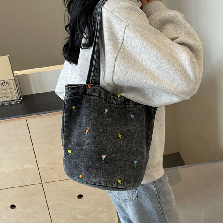 花柄デザインデニムトートバッグ | Doux Belle  | 詳細画像9 