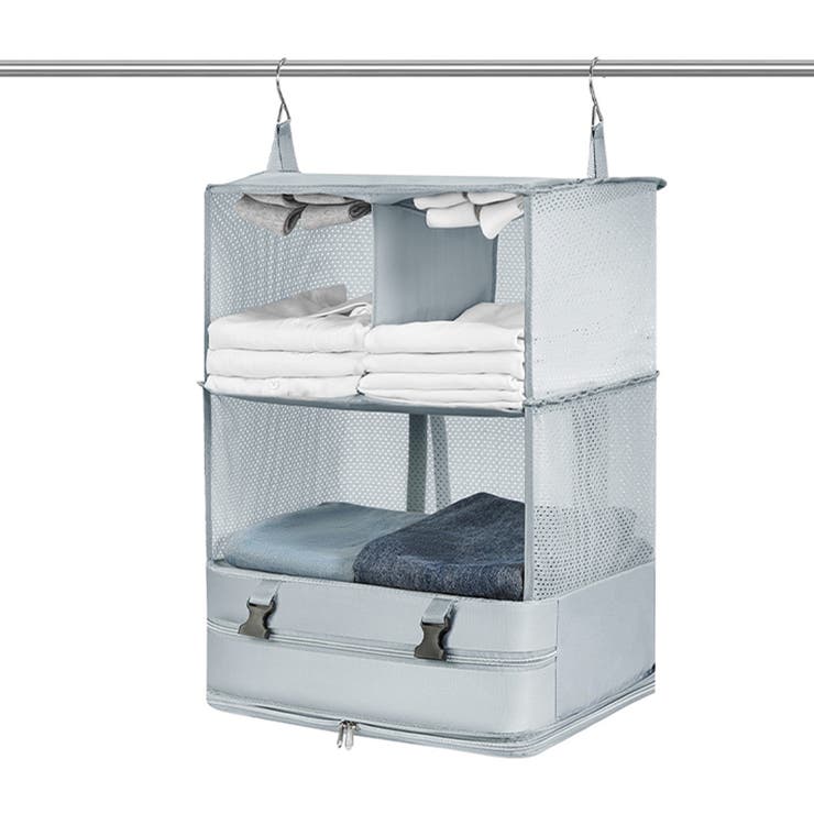 グレー | フック付きトラベル収納ポーチ | Doux Belle 