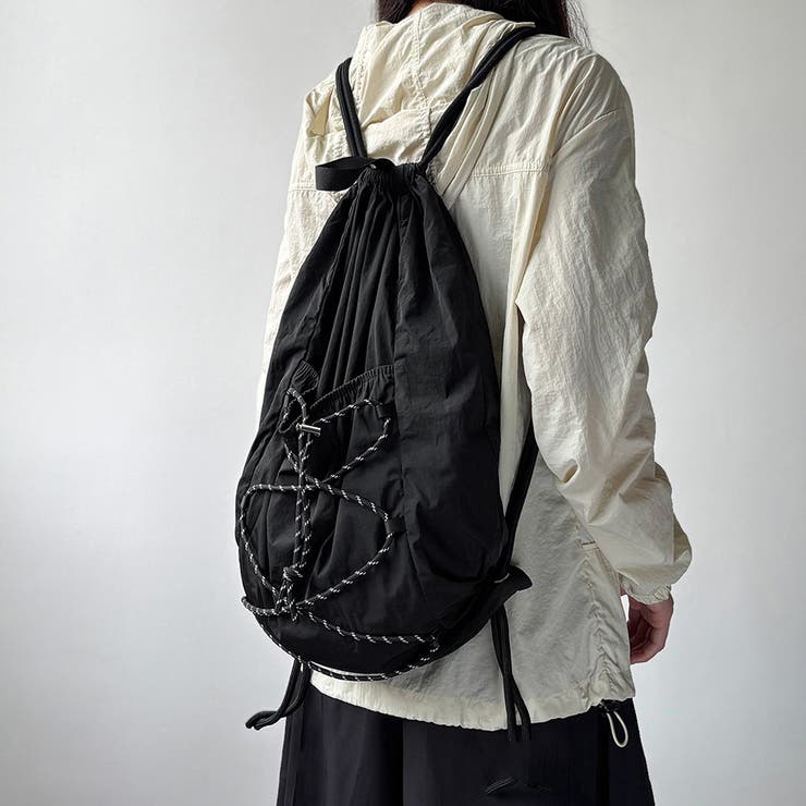 ブラック | ドローストリングバックパック | Doux Belle 