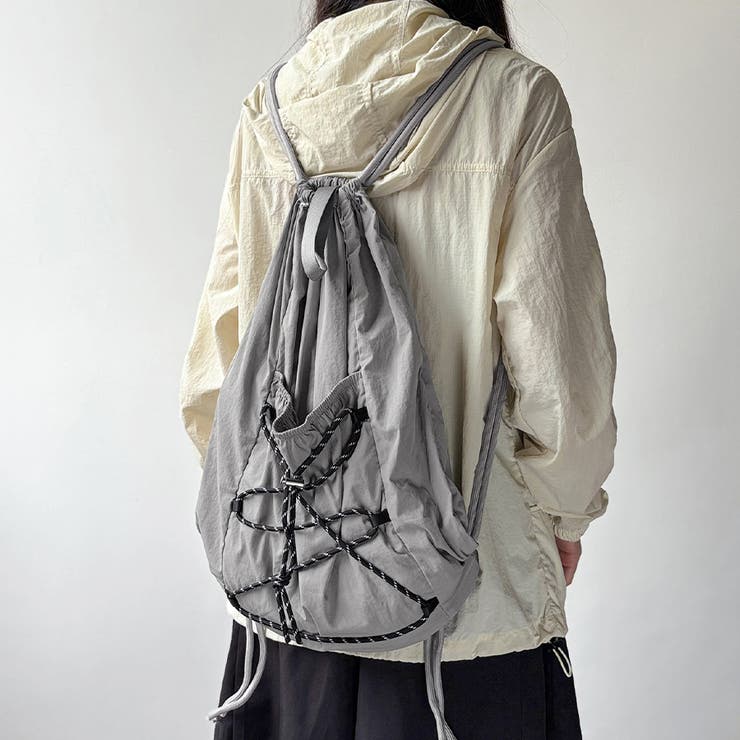 グレー | ドローストリングバックパック | Doux Belle 