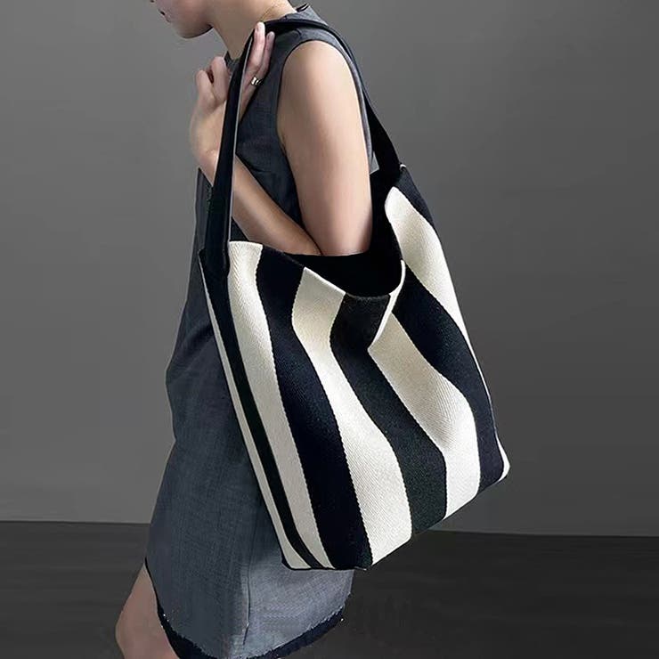 ミニバッグ付きの2点セット ストライプ柄トートバッグ | Doux Belle  | 詳細画像4 