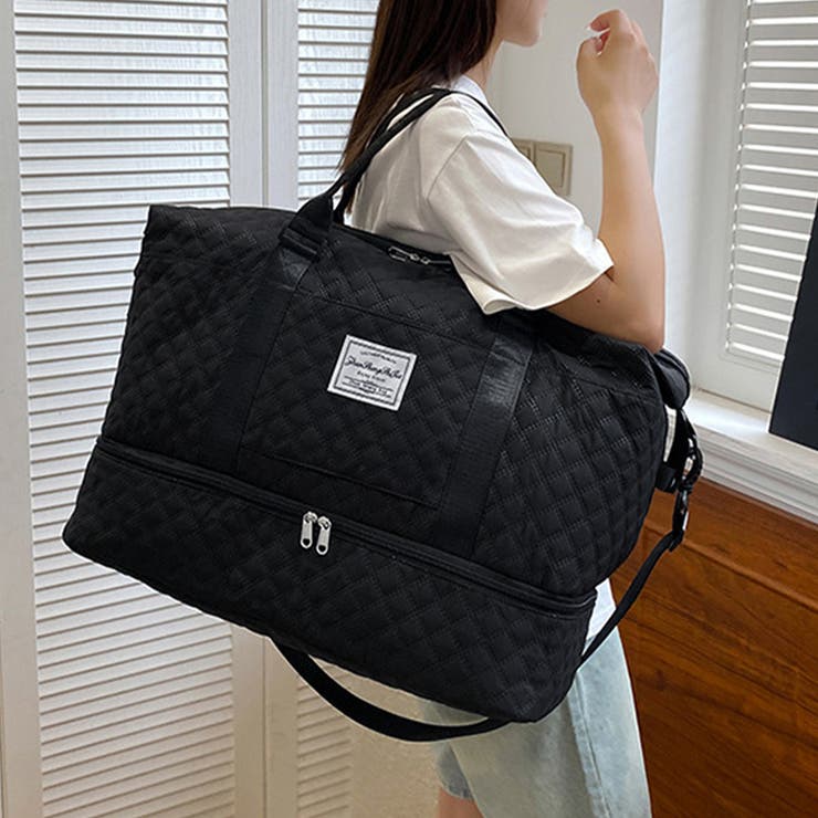 ブラック | キルティング2WAYボストンバッグ | Doux Belle 