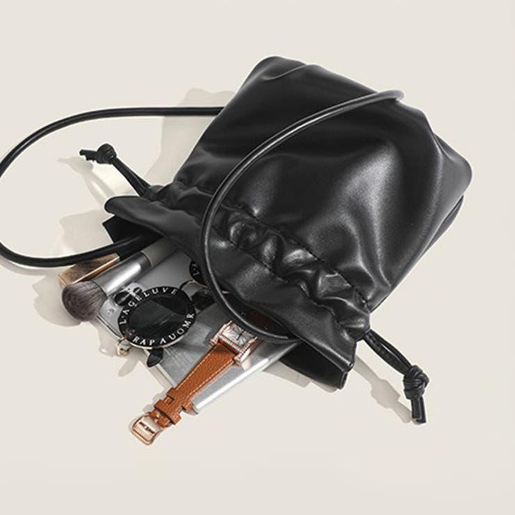 ミニマルデザインレザー巾着バッグ | Doux Belle  | 詳細画像18 