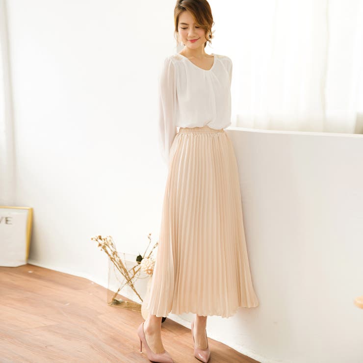 プリーツスカート 秋 ロング丈スカート | Doux Belle  | 詳細画像17 