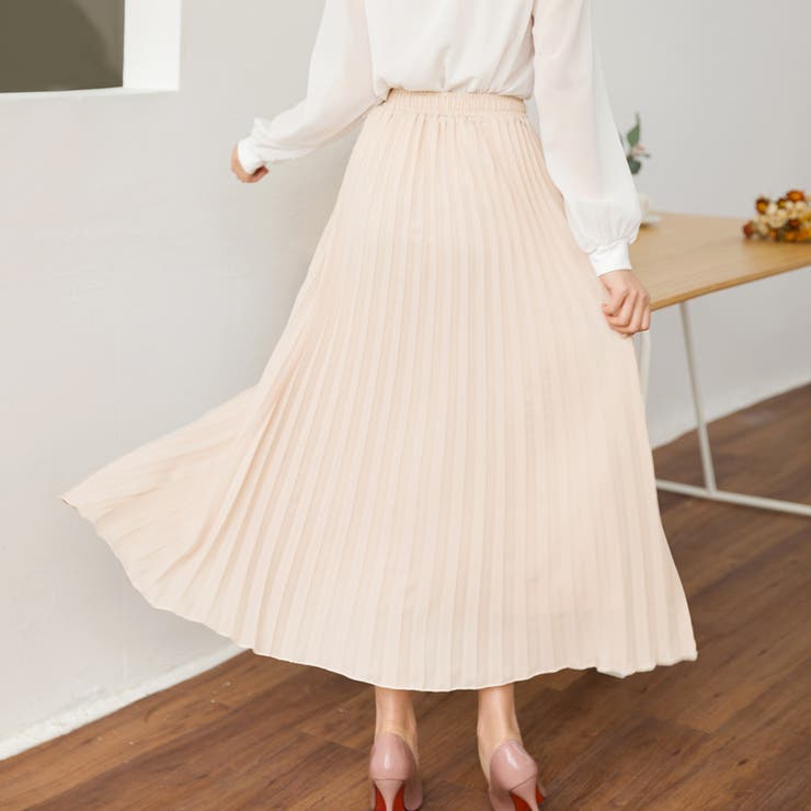 プリーツスカート 秋 ロング丈スカート[品番：DBLW0000006]｜Doux