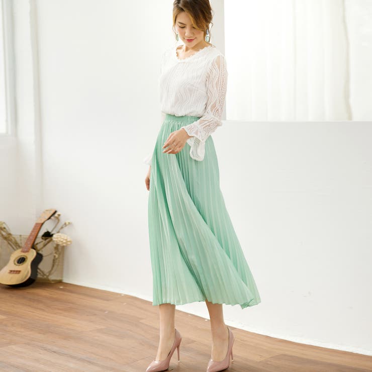 プリーツスカート 秋 ロング丈スカート | Doux Belle  | 詳細画像21 