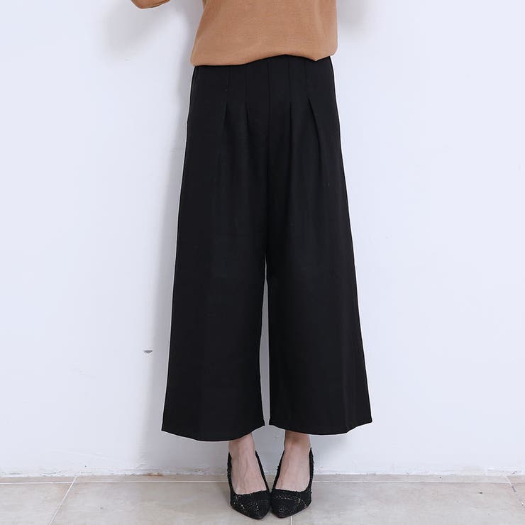 ウエストゴムブラック | パンツ ワイドパンツ ボトムス | Doux Belle 