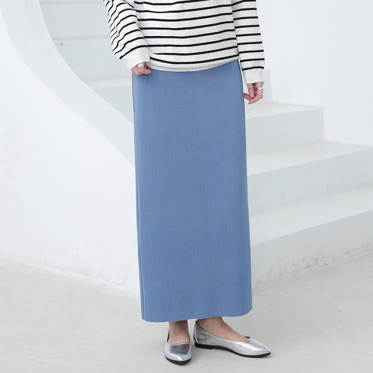 アッシュブルー | スカート ロング丈 ボトムス | Doux Belle 