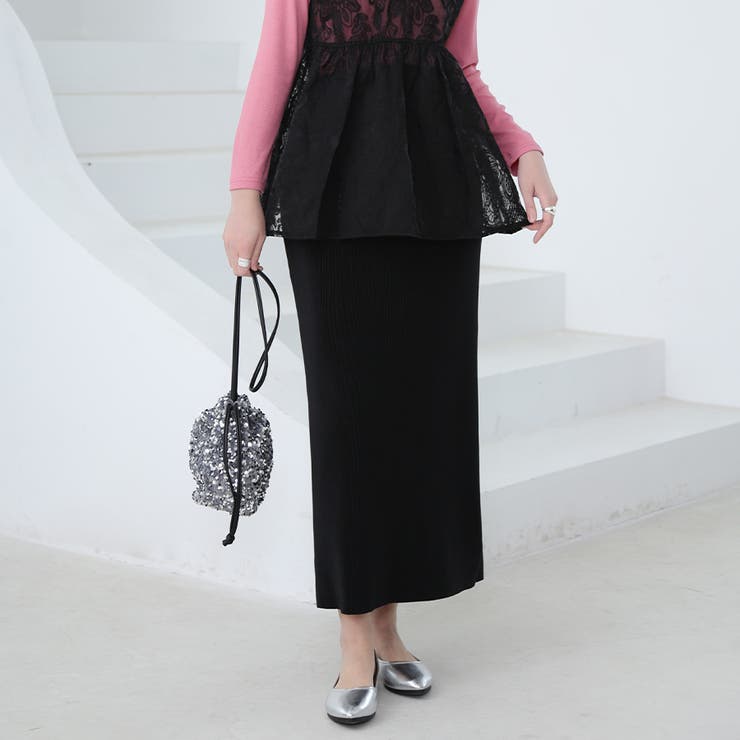 ブラック | スカート ロング丈 ボトムス | Doux Belle 