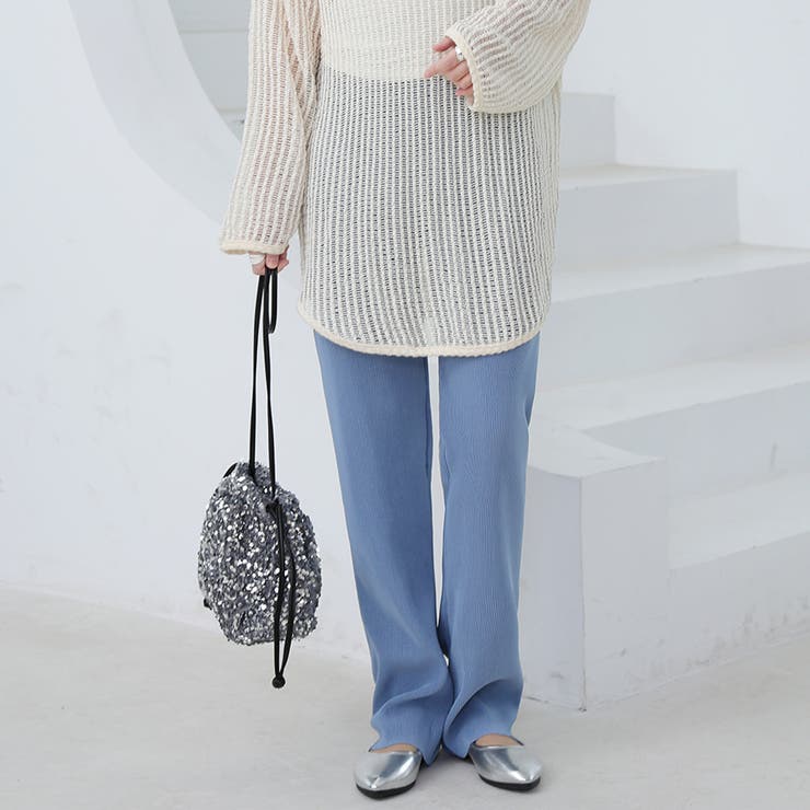 アッシュブルー | ロングパンツ ワイドパンツ ボトムス | Doux Belle 