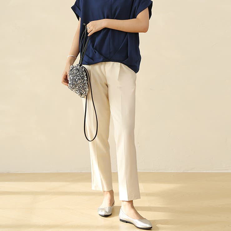 アイボリー | センタープレステーパードパンツ | Doux Belle 