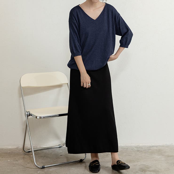 ニットAラインスカート ボトムス フレア | Doux Belle  | 詳細画像17 