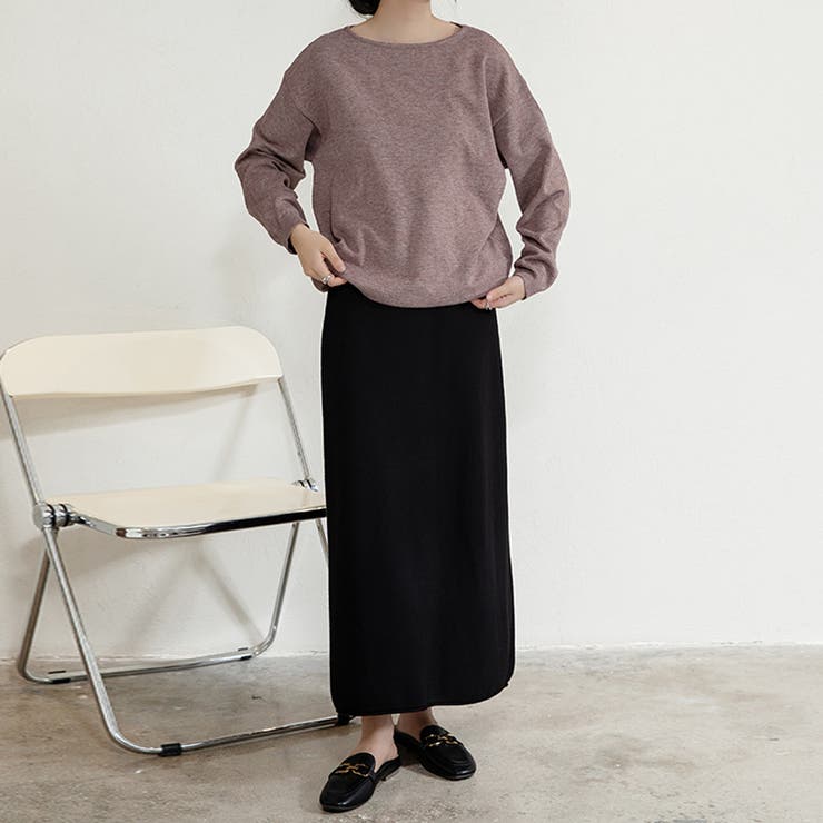 ニットAラインスカート ボトムス フレア | Doux Belle  | 詳細画像18 