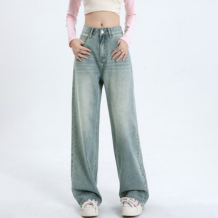 ワンウォッシュブルー | ボトムス パンツ デニム ダメージデニム | Doux Belle 