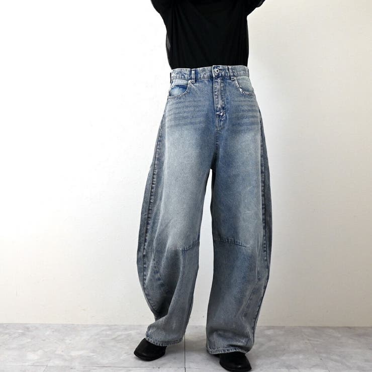 ポケット付き バルーン風シルエット カーブ デニム | Doux Belle  | 詳細画像2 