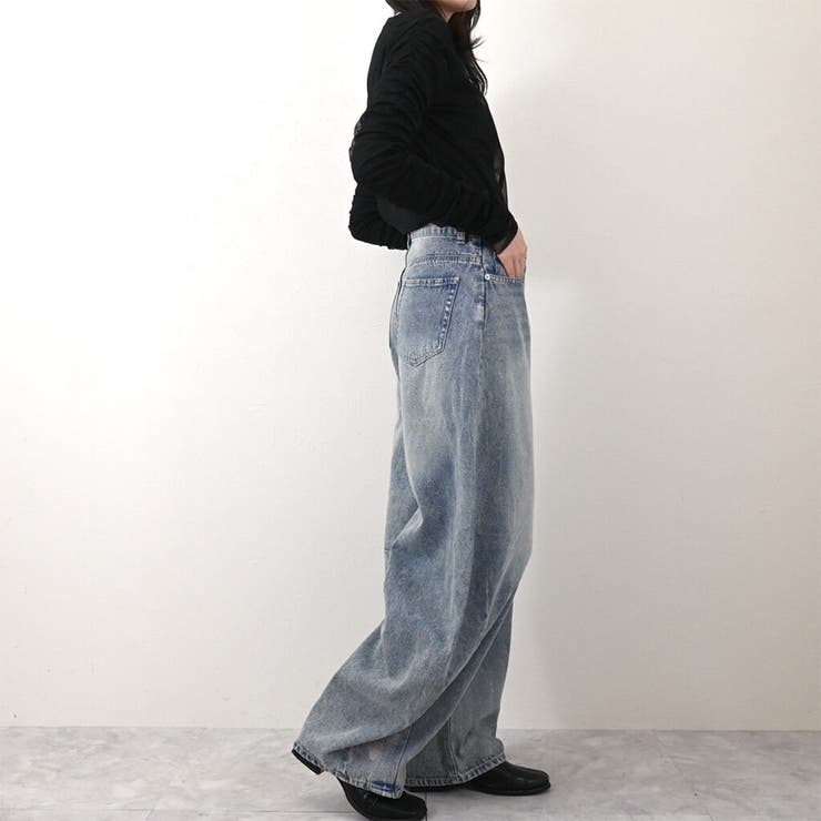 ポケット付き バルーン風シルエット カーブ デニム | Doux Belle  | 詳細画像4 