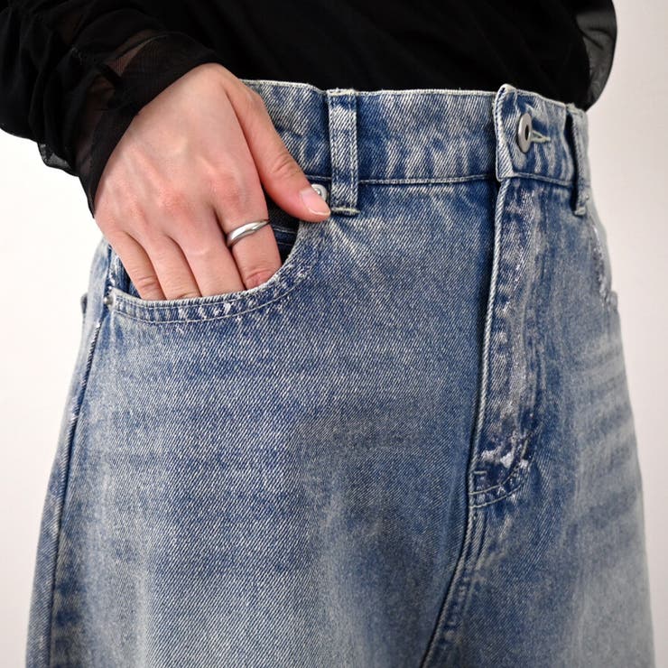 ポケット付き バルーン風シルエット カーブ デニム | Doux Belle  | 詳細画像6 