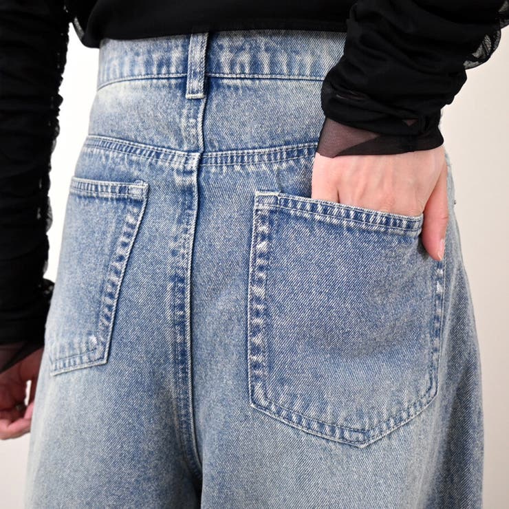 ポケット付き バルーン風シルエット カーブ デニム | Doux Belle  | 詳細画像7 