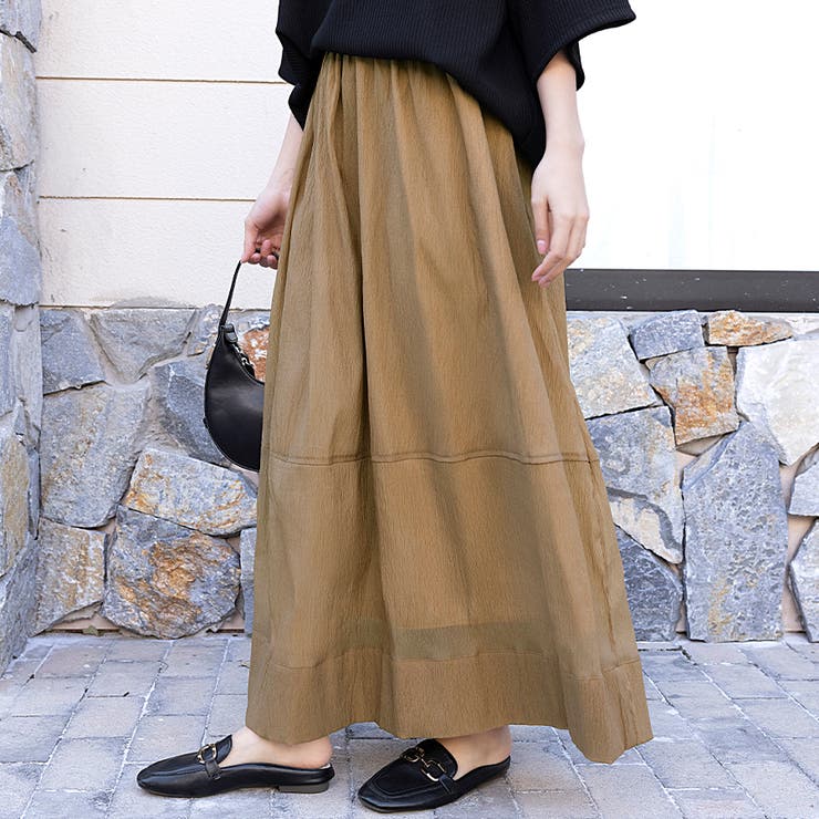 モカ | Aラインシアーフレアスカート | Doux Belle 