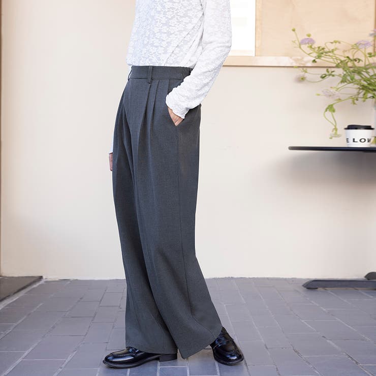 ワイドシルエットスラックスパンツ | Doux Belle  | 詳細画像2 