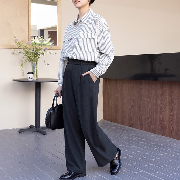 ワイドシルエットスラックスパンツ | Doux Belle  | 詳細画像9 