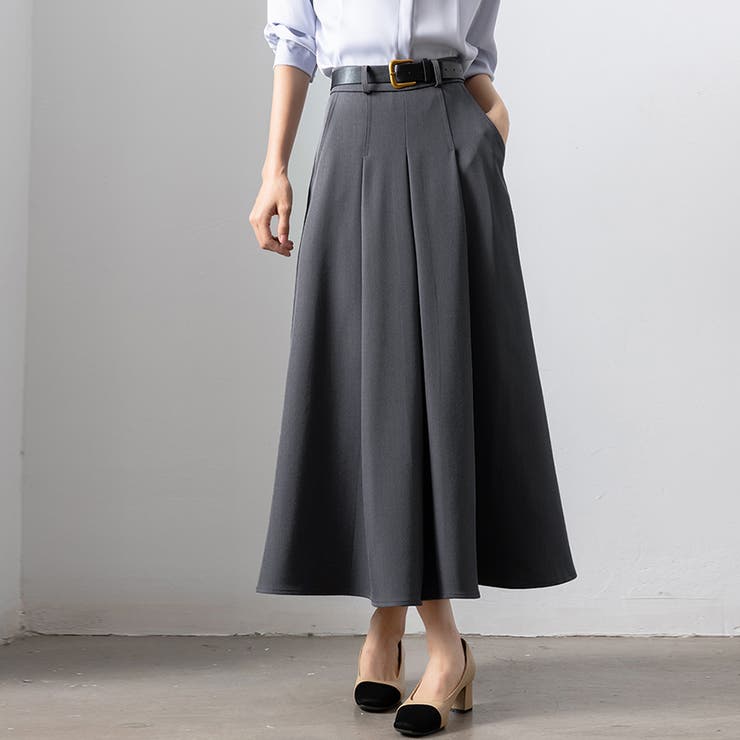 ハイウエスト ギャザースカート ロングスカート | Doux Belle  | 詳細画像3 