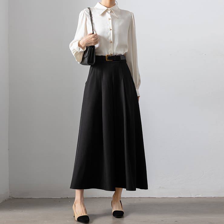 ハイウエスト ギャザースカート ロングスカート | Doux Belle  | 詳細画像6 