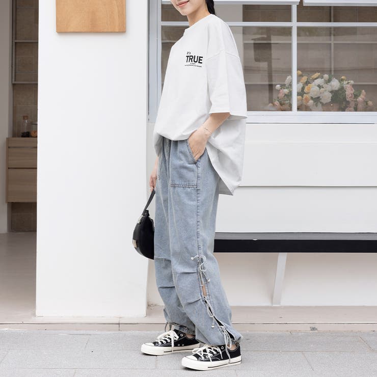 サイドリボンバギーデニムパンツ | Doux Belle  | 詳細画像5 