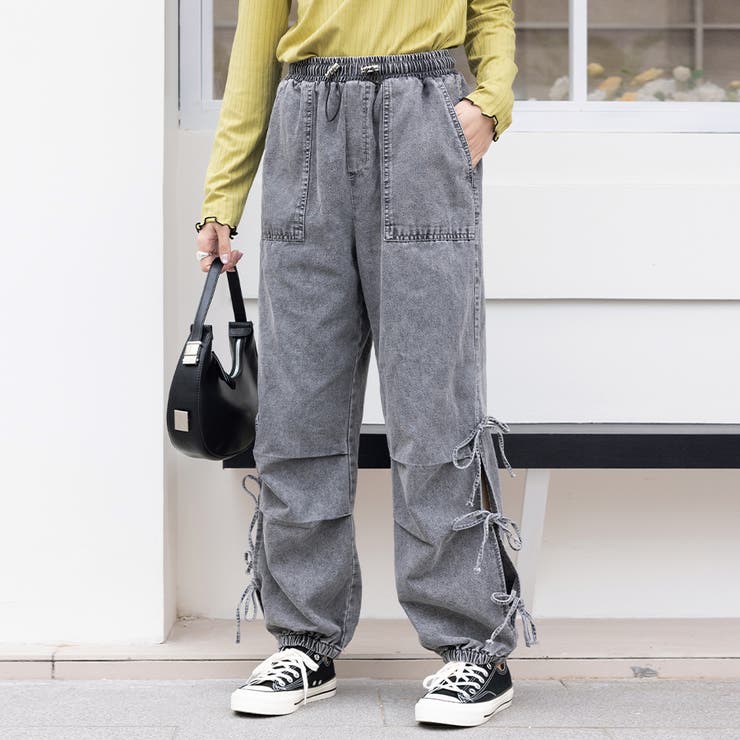 サイドリボンバギーデニムパンツ | Doux Belle  | 詳細画像6 