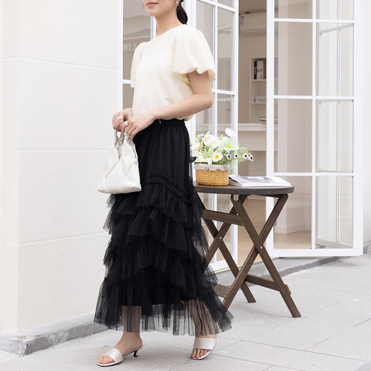 ティアードチュールロングスカート | Doux Belle  | 詳細画像12 