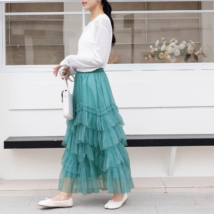 ティアードチュールロングスカート | Doux Belle  | 詳細画像16 