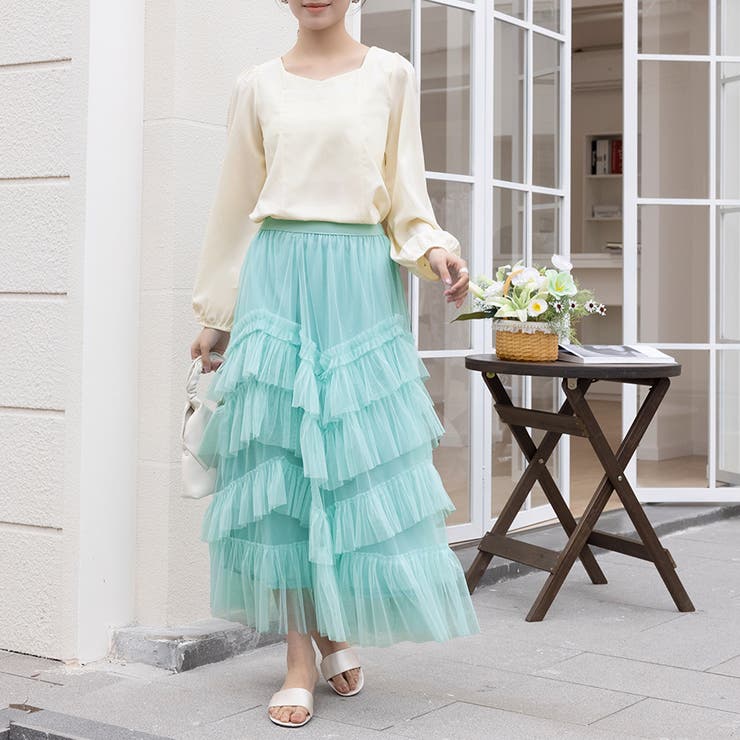 ティアードチュールロングスカート | Doux Belle  | 詳細画像8 