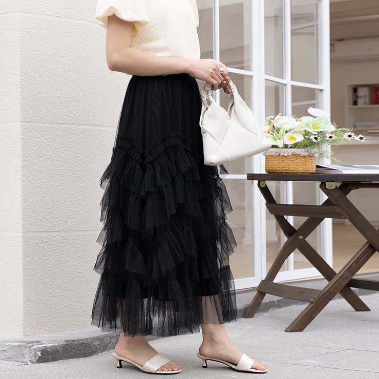 ティアードチュールロングスカート | Doux Belle  | 詳細画像9 