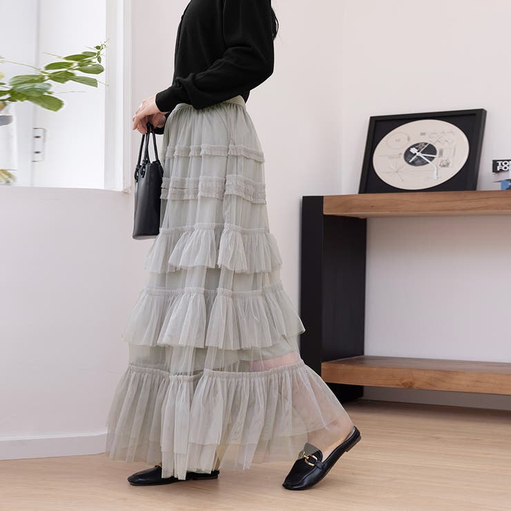 シアーティアードロングスカート | Doux Belle  | 詳細画像11 