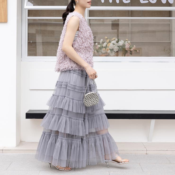 シアーティアードロングスカート | Doux Belle  | 詳細画像3 