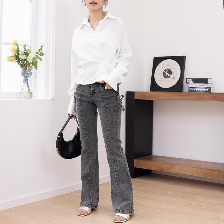 3つボタンフレアデニムパンツ  | Doux Belle  | 詳細画像8 